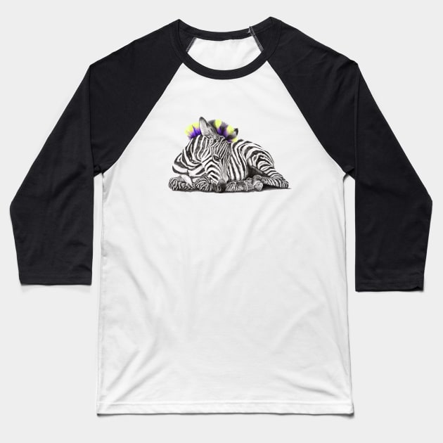 Punk Safari Zebra Baseball T-Shirt by Wild Astra Designs